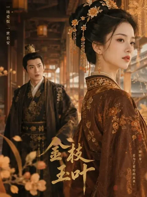 短剧《我成全嫡孙抗旨退婚，他却慌了》竖版推荐封面，红衣女子转身离去