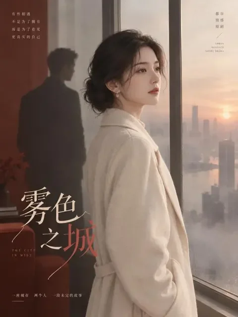 短剧《她栖春山》竖版推荐封面，少女立于春日山径